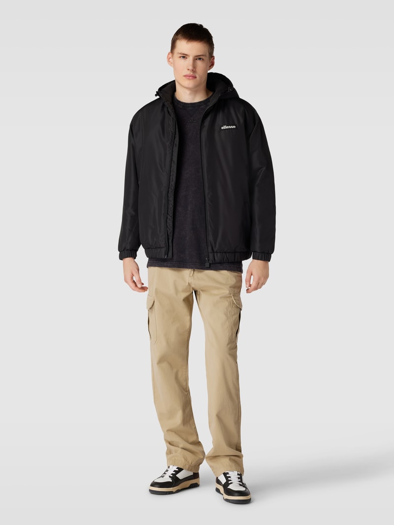 Jacke mit Label-Patch Modell 'PACCIORETTI' in schwarz