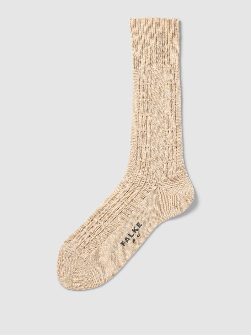 Socken in melierter Optik Modell 'Pile' in beige meliert