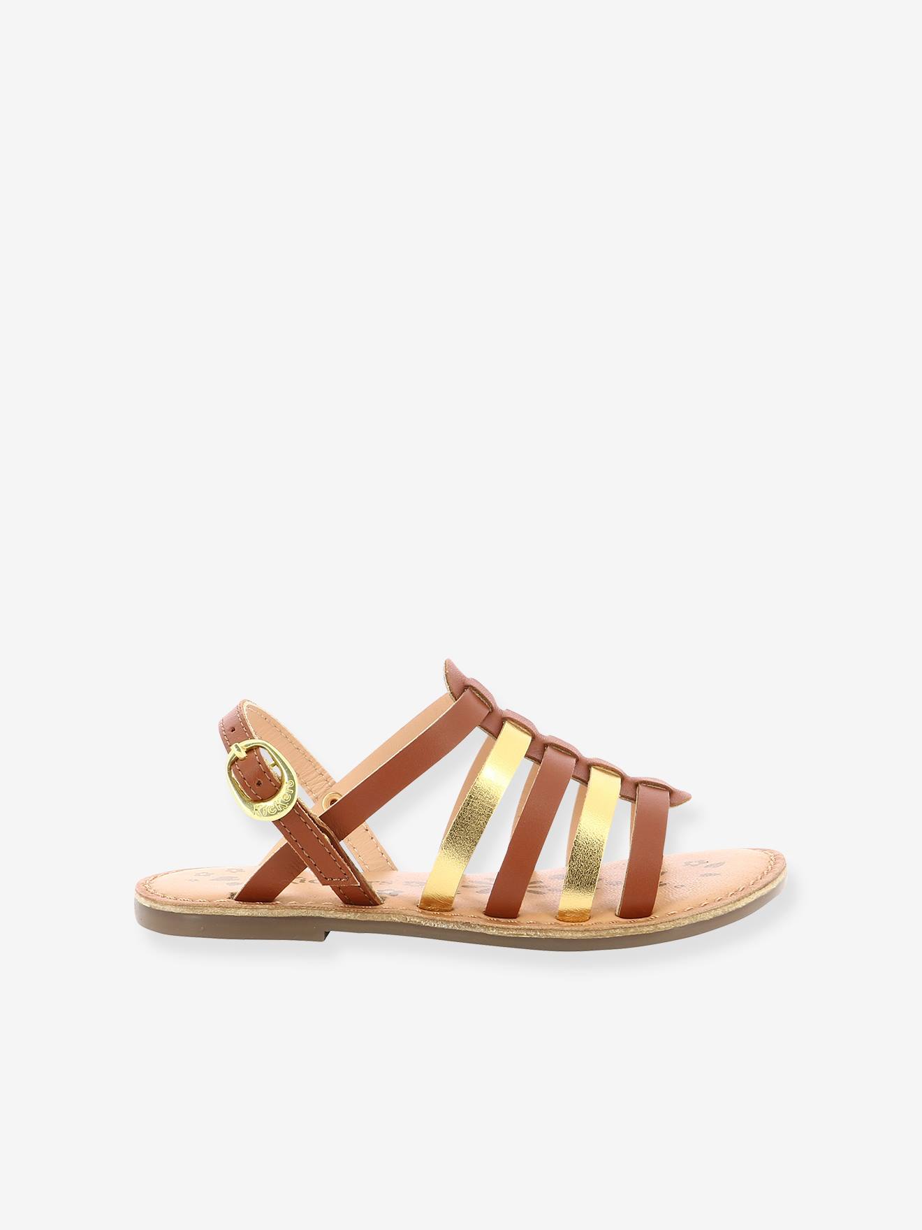 Sandales cuir fille Dixon Diva KICKERS® camel or