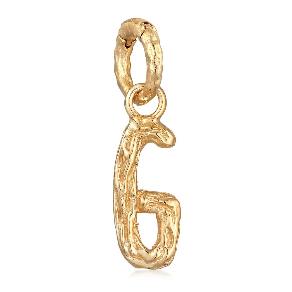 Elli Elli Pendentif Femmes Lettre G Look Organique en argent sterling 925 plaqué or Pendentif