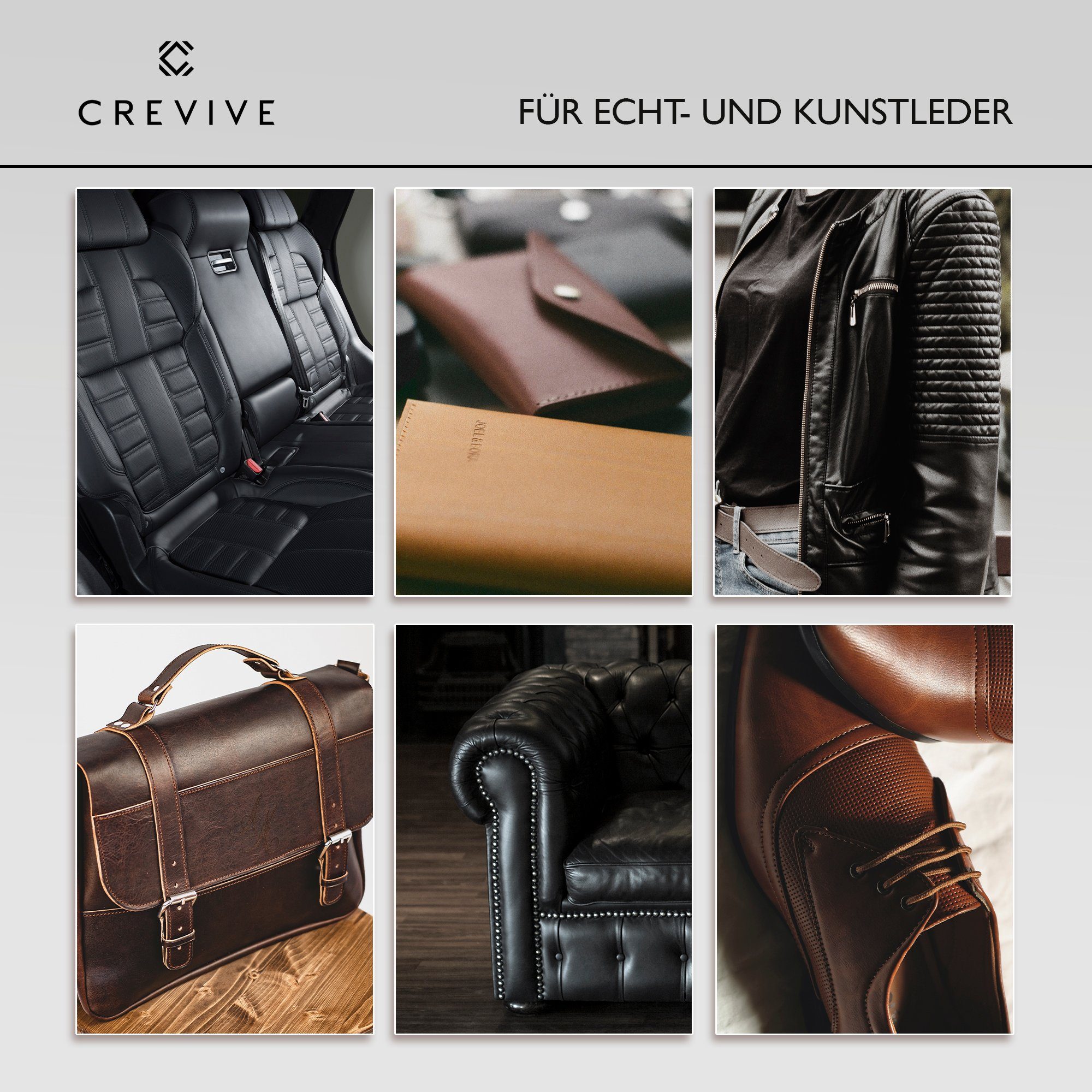CREVIVE Lederpflege (1 St., Lederreparatur, sehr ergiebig), 300 ml Leder Reparatur, Lederreparatur Auto, Sofa, Couch
