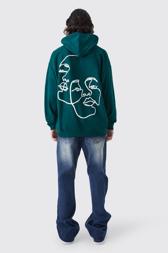 Oversize Hoodie mit Face Print