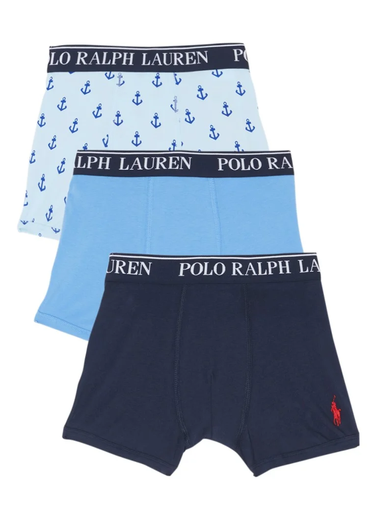 Set de 3 perechi de boxeri Ralph Lauren cu bandă cu logo în talie.