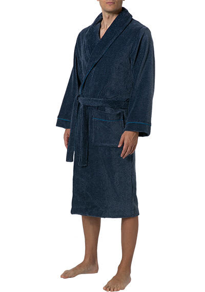 Morgenstern, Bademantel, Velours, marineblau