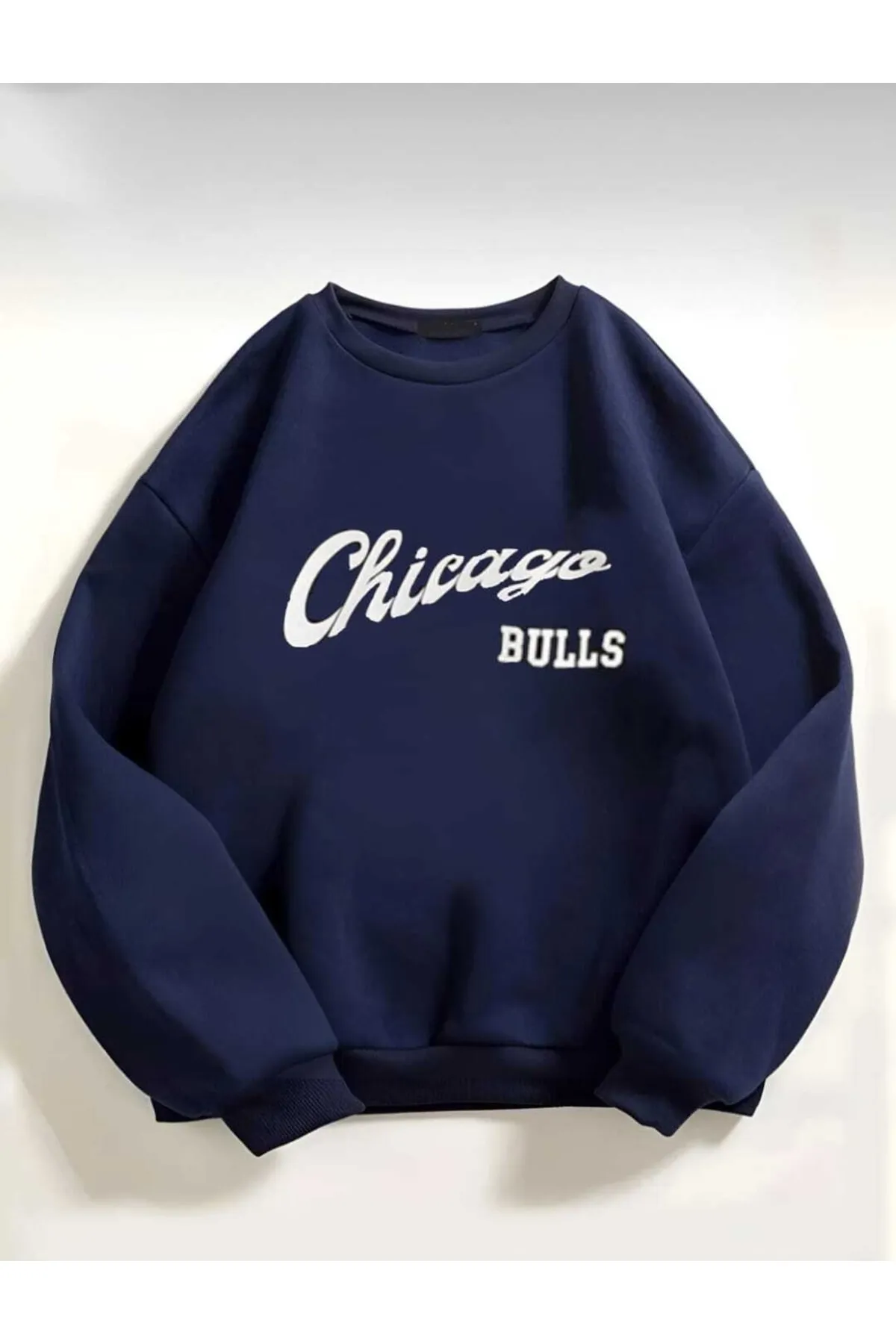 My Blog  Marineblaues Oversize-Sweatshirt mit Chicago Bulls-Aufdruck