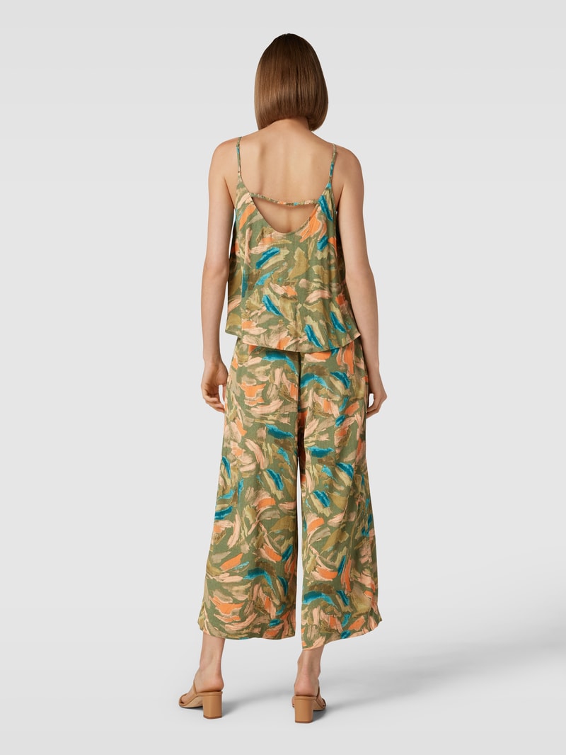 Jumpsuit aus Viskose mit Allover-Muster in khaki