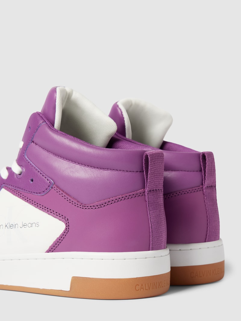 High-Top-Sneaker mit Label-Print Modell 'BASKET' in lila