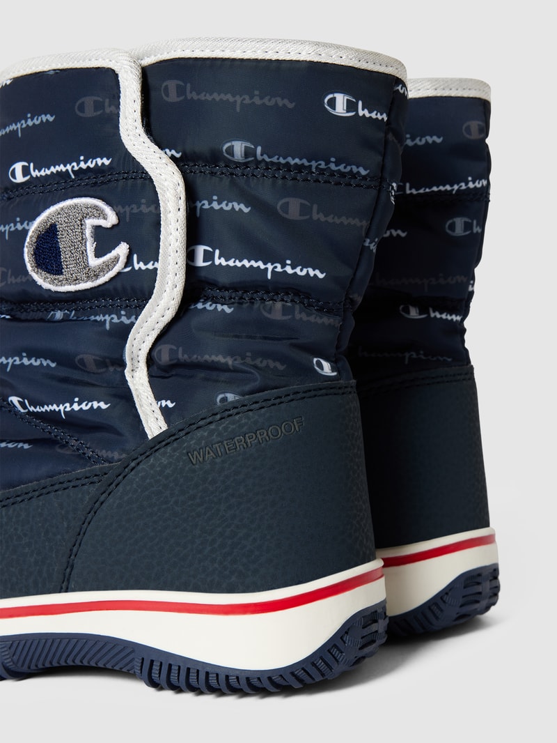 Boots mit Allover-Logo Modell 'FLAKEY' in marineblau