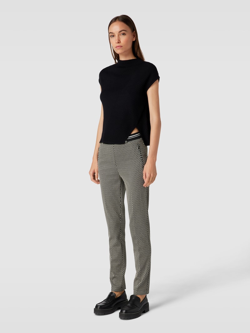 T-Shirt mit Strukturmuster Modell 'Palimi' in schwarz
