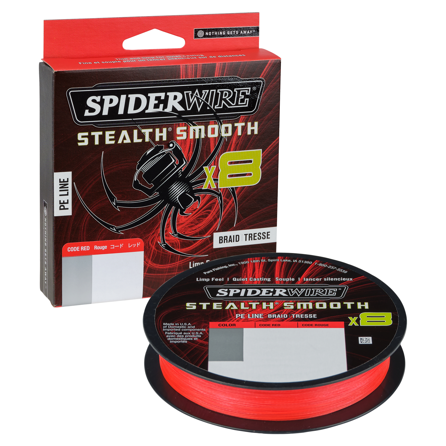 Spiderwire Angelschnur Stealth Smooth 8 (Red, 150 m)