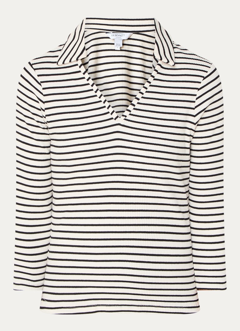 LKBennett Lena rib knitted top with stripe print