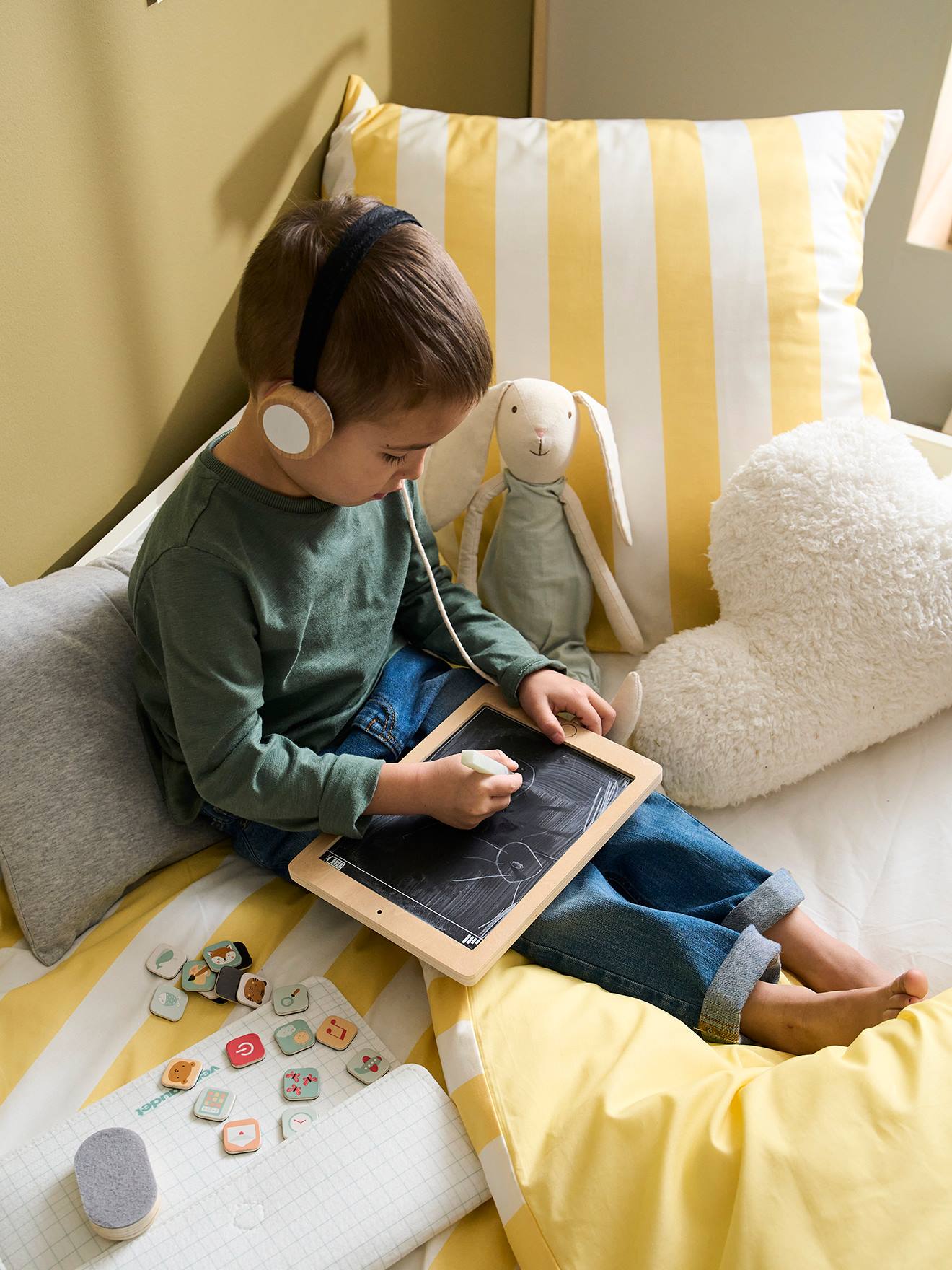 Vertbaudet Kinder Tablet aus Holz FSC - natur
