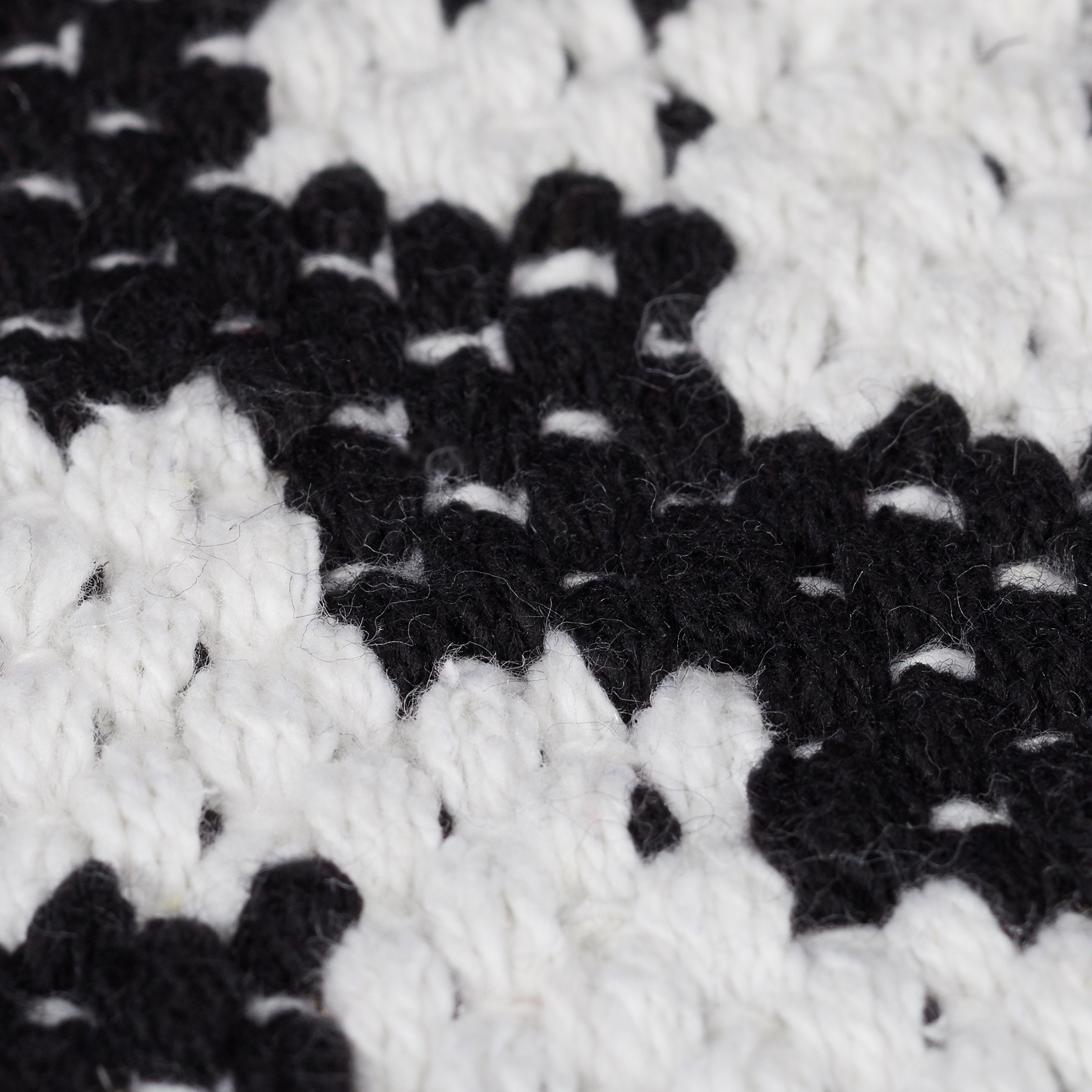 Läufer Teppich Baumwolle schwarz weiß, relaxdays, Höhe: 10 mm, 70x140cm