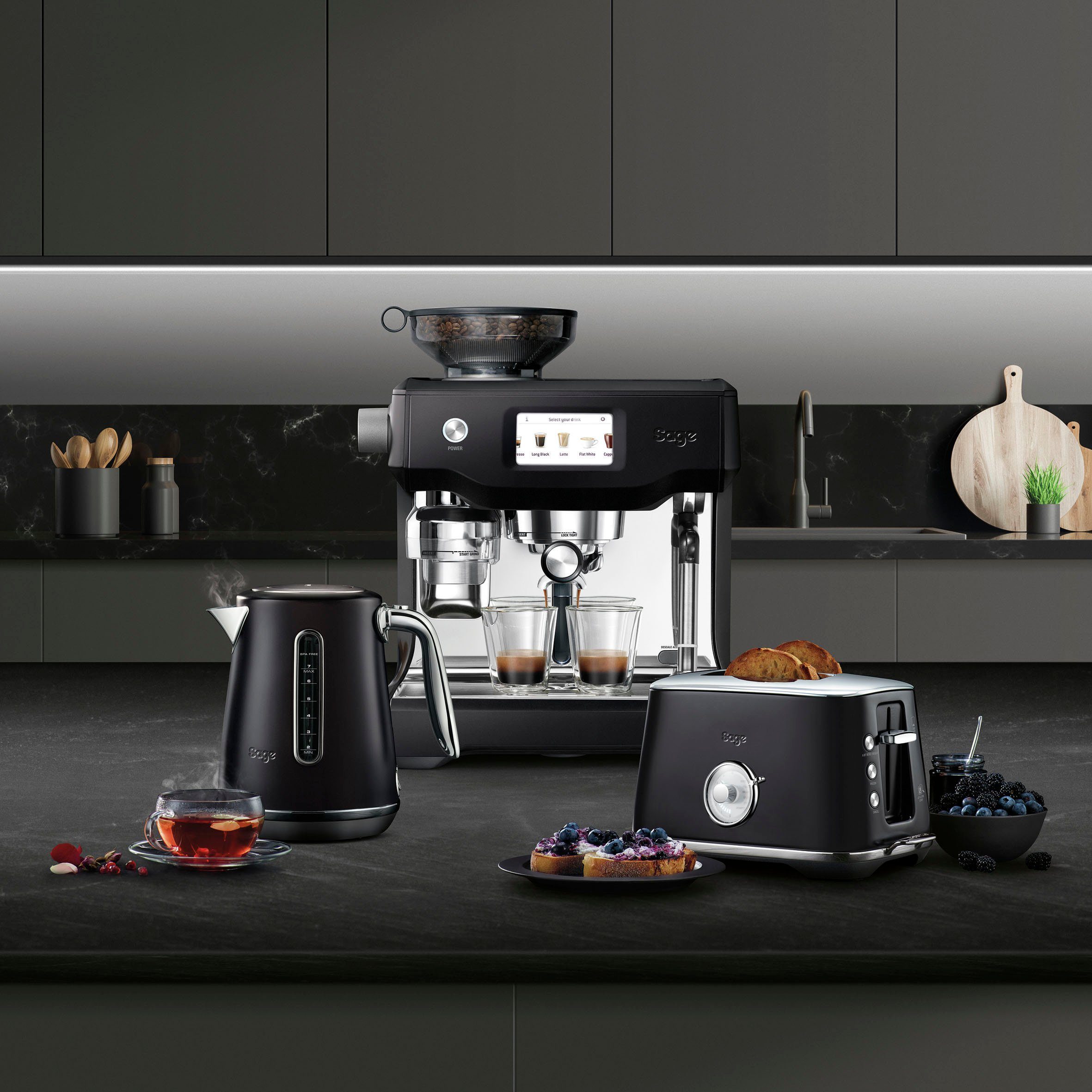 Sage Espressomaschine the Barista Touch, SES880BTR, Black Truffle