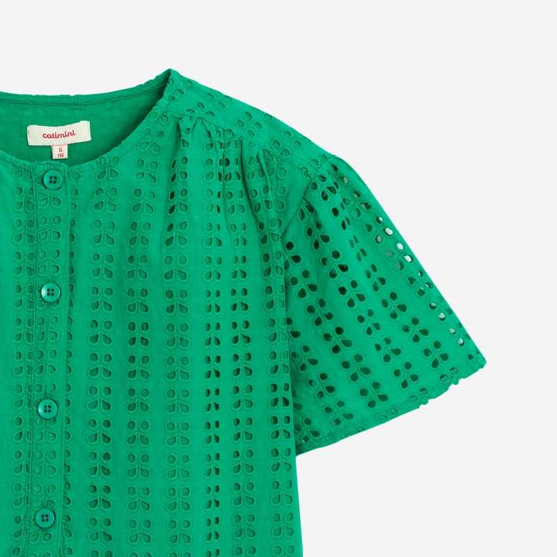 Robe fille vertee broderie anglaise Catimini