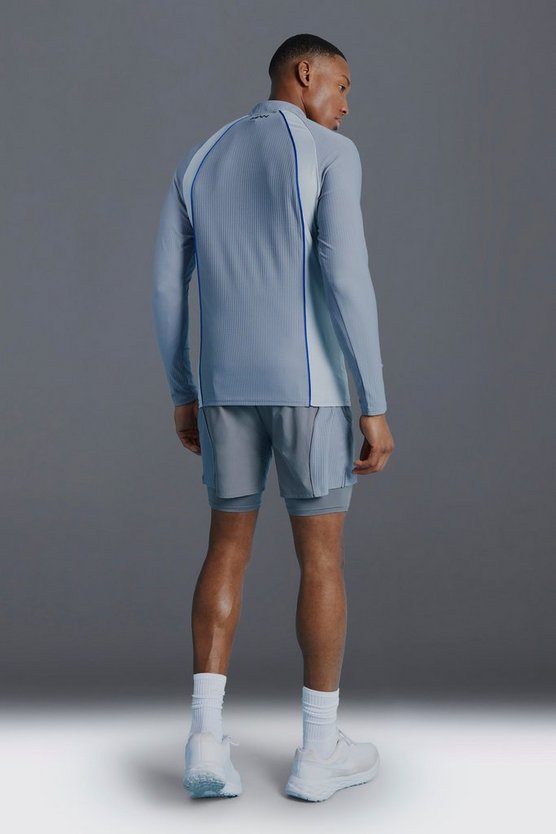 Man Active 2-in-1 Shorts mit Mesh-Einsatz