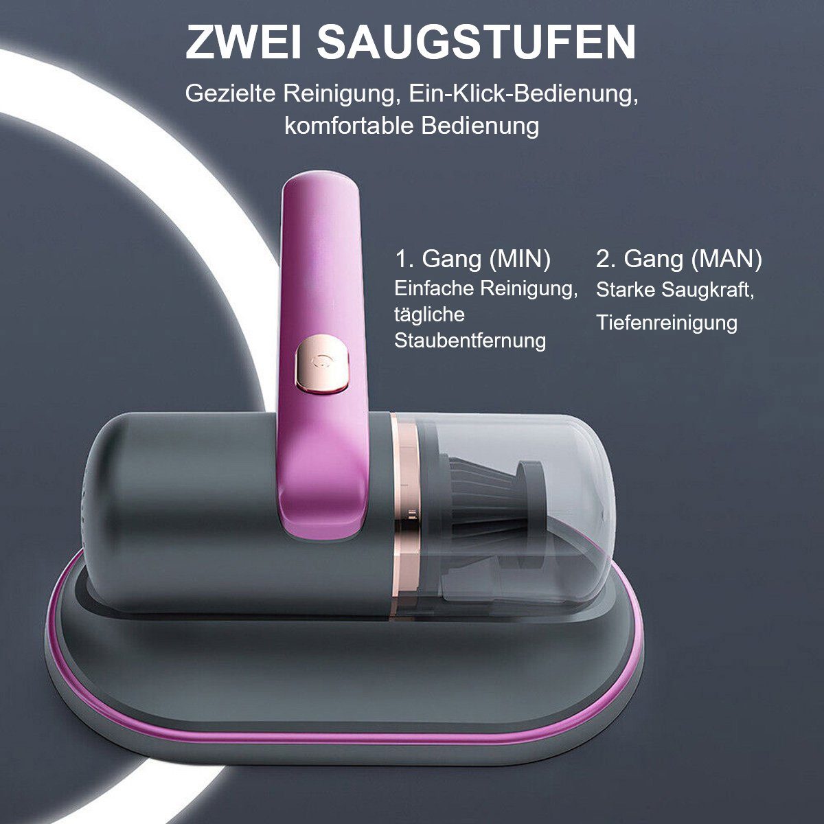 götäzer Matratzenreinigungsgerät Haushaltsstaubsauger zur Entfernung kleiner Milben, Drahtloses Artefakt zur UV-Sterilisation und Milbenentfernung
