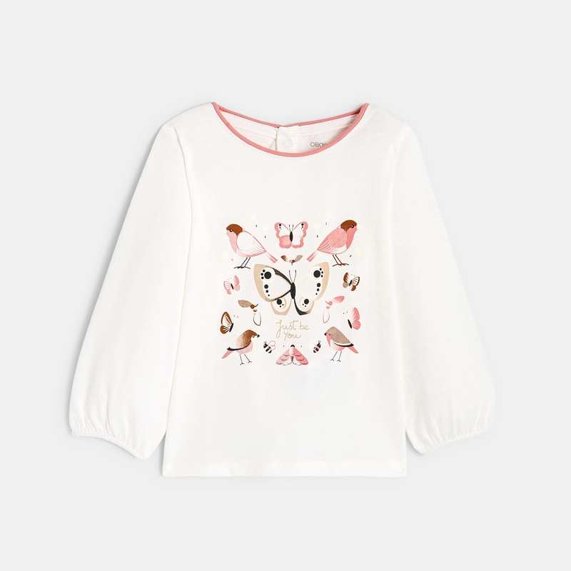 T-shirt impression animaux rose bébé fille