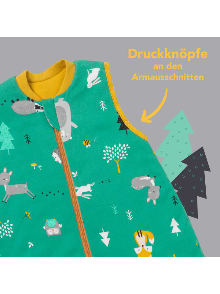 Schlummersack Bio Schlafsack mit Füßen und umklappbaren Bündchen 1.0 TOG in Orange günstig kaufen