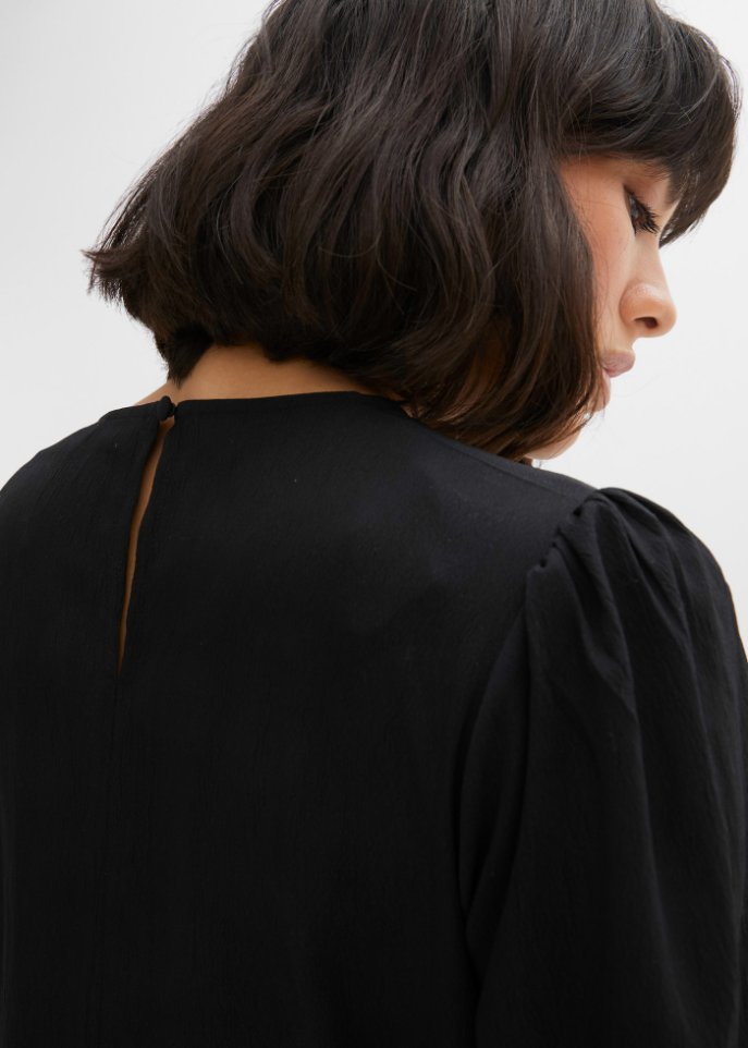 Crepe-Kleid mit Volants