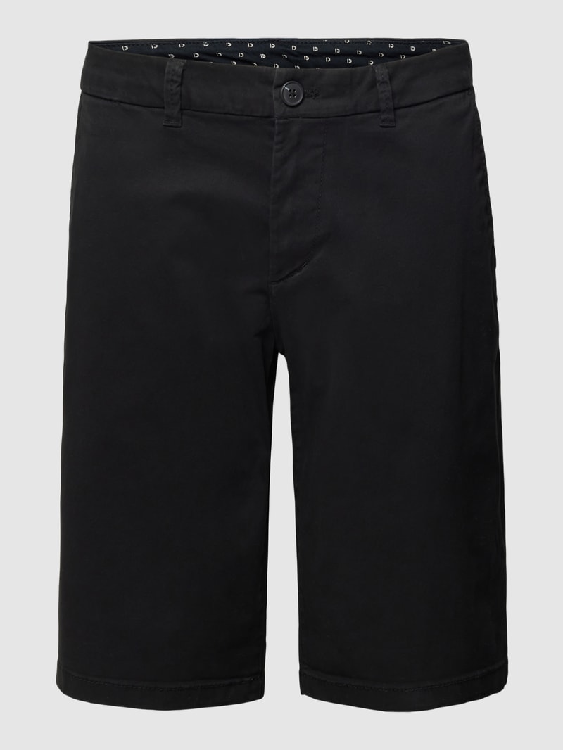 Slim Fit Chino-Shorts mit Eingrifftaschen in schwarz