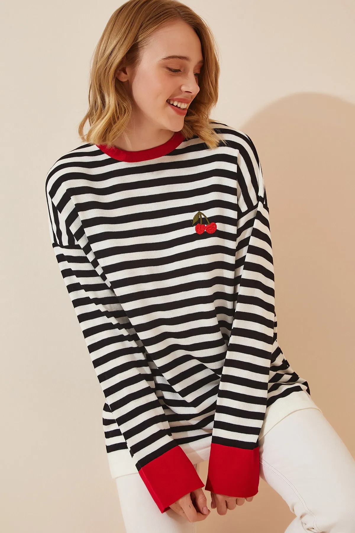 Happiness İstanbul  Pullover - Schwarz - Oversized