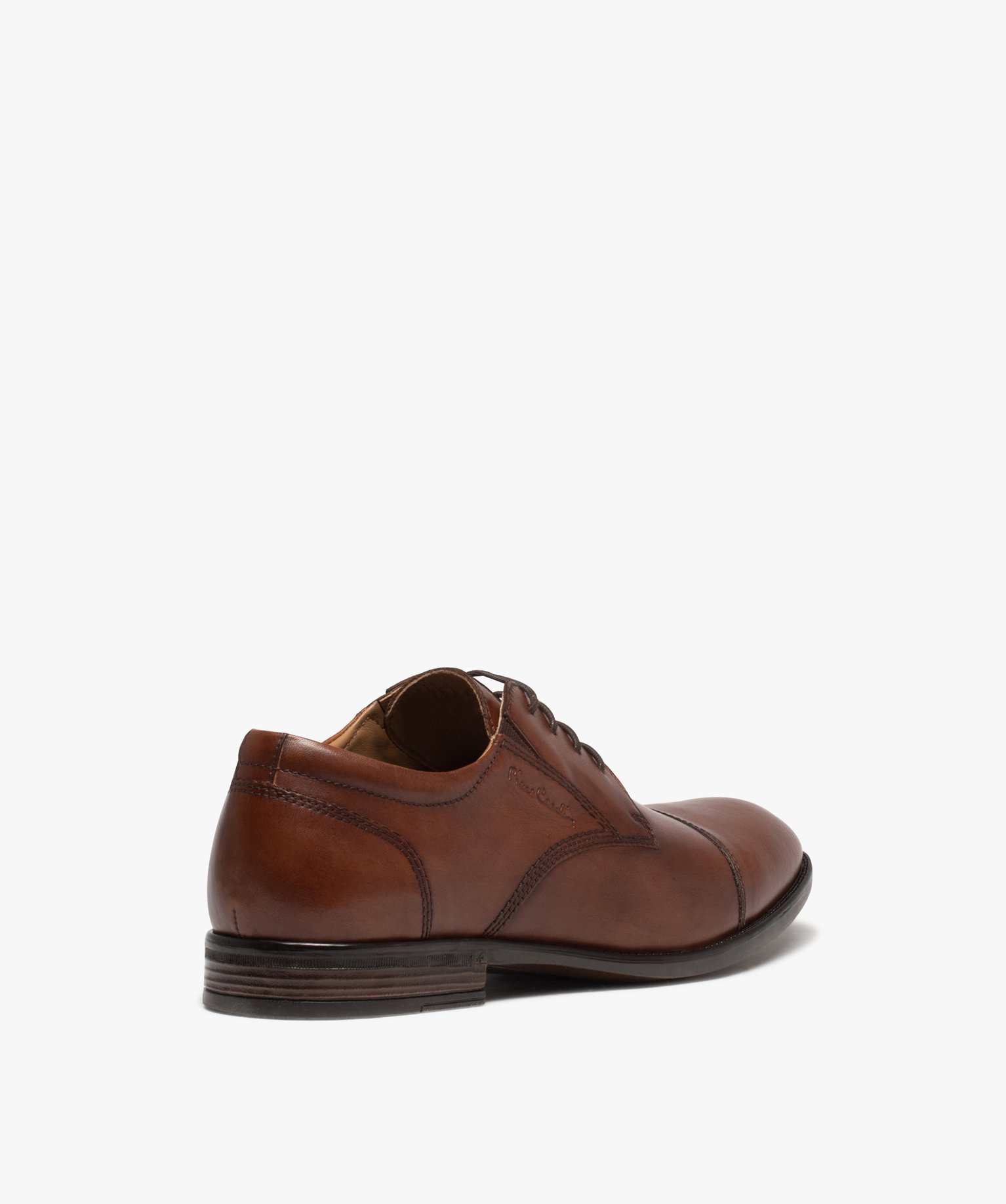 Derbies homme unis en cuir avec élastique d'aisance et à l... marron | GEMO