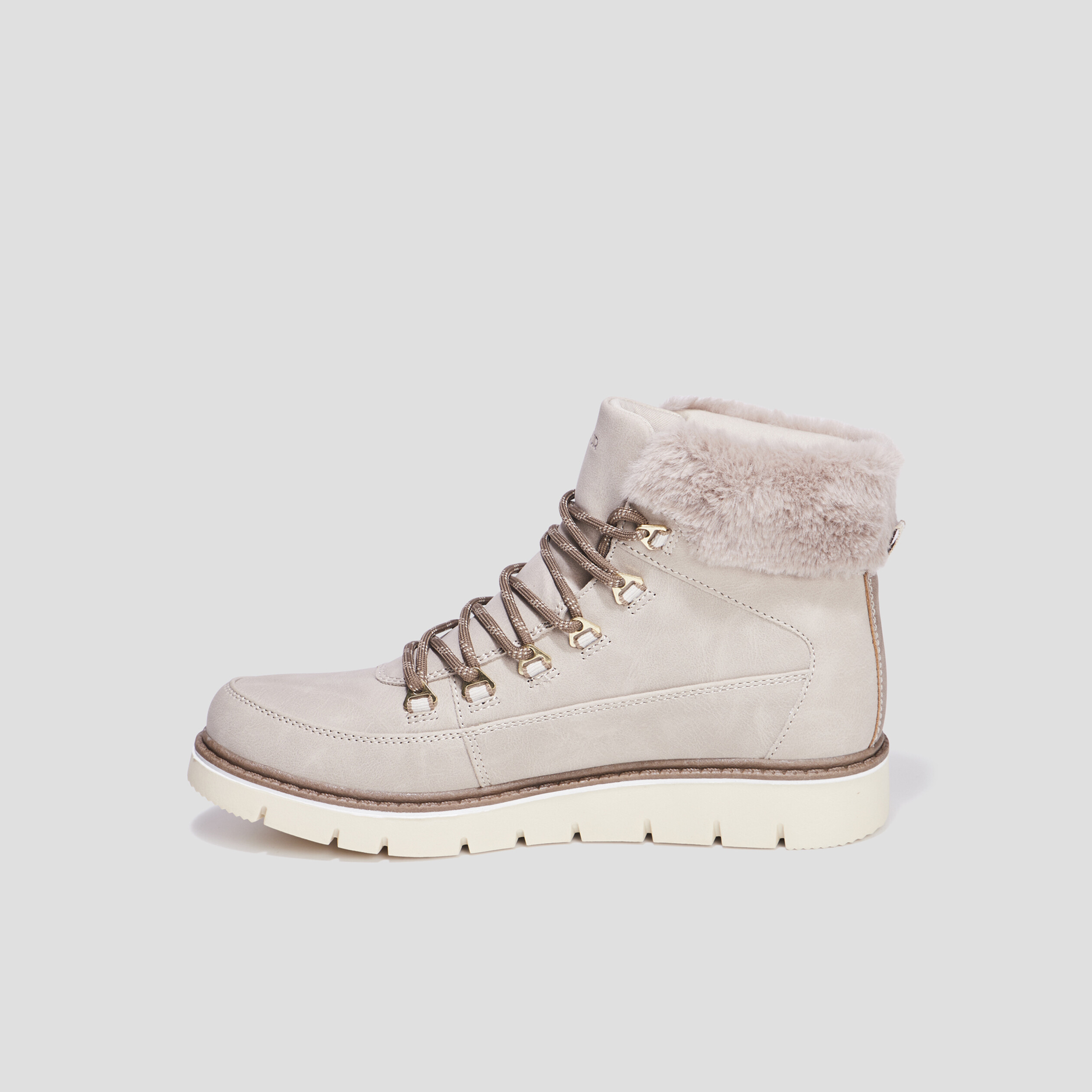 Bottines fourrées à lacets Trappeur taupe femme | La Halle