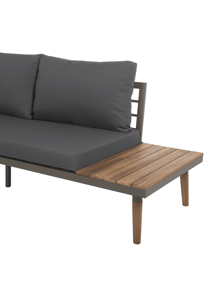 Beliani 7-tlg Lounge Set CORATO in Grau/Dunkler Holzfarbton/Heller Holzfarbton günstig kaufen onesize