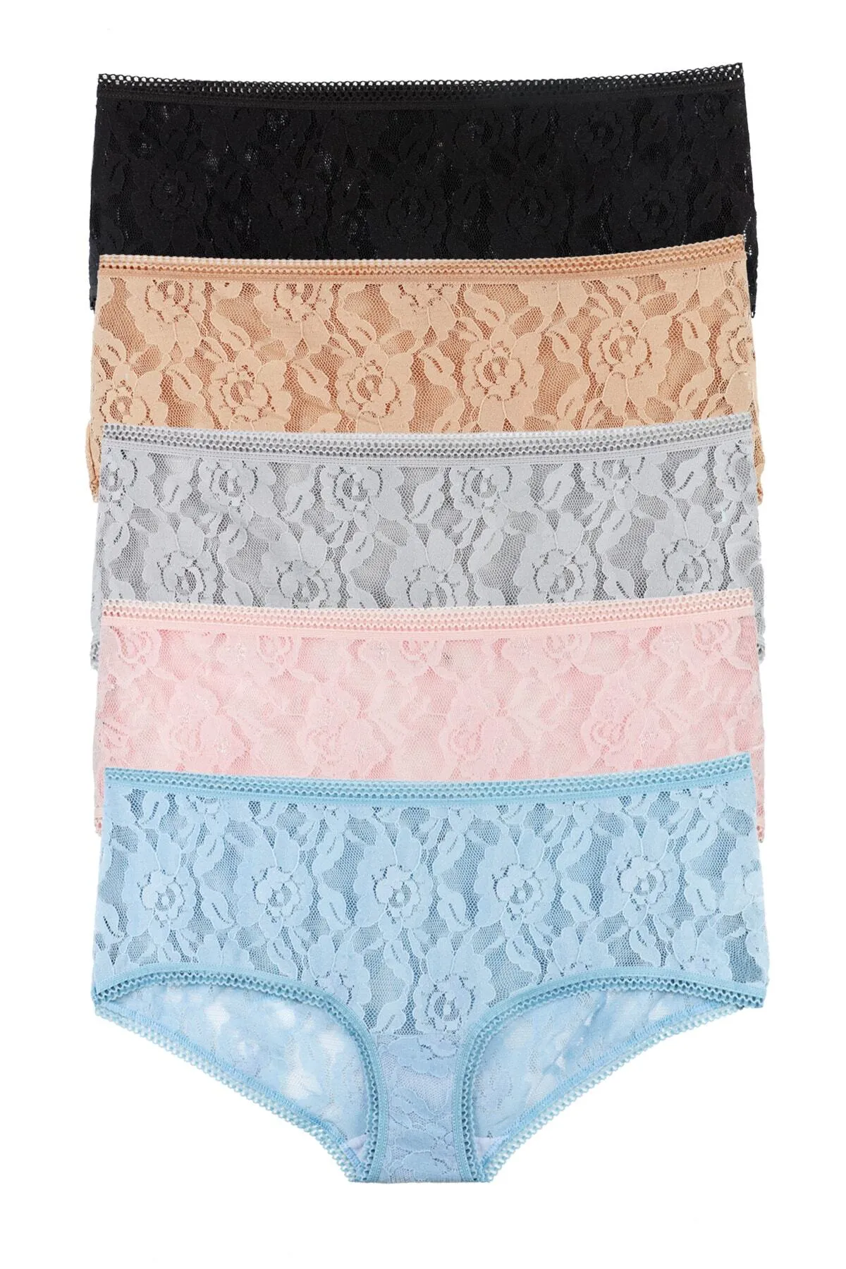 Sensu  Damen - Shorts und Höschen aus Spitze im 5er-Set KTS1132