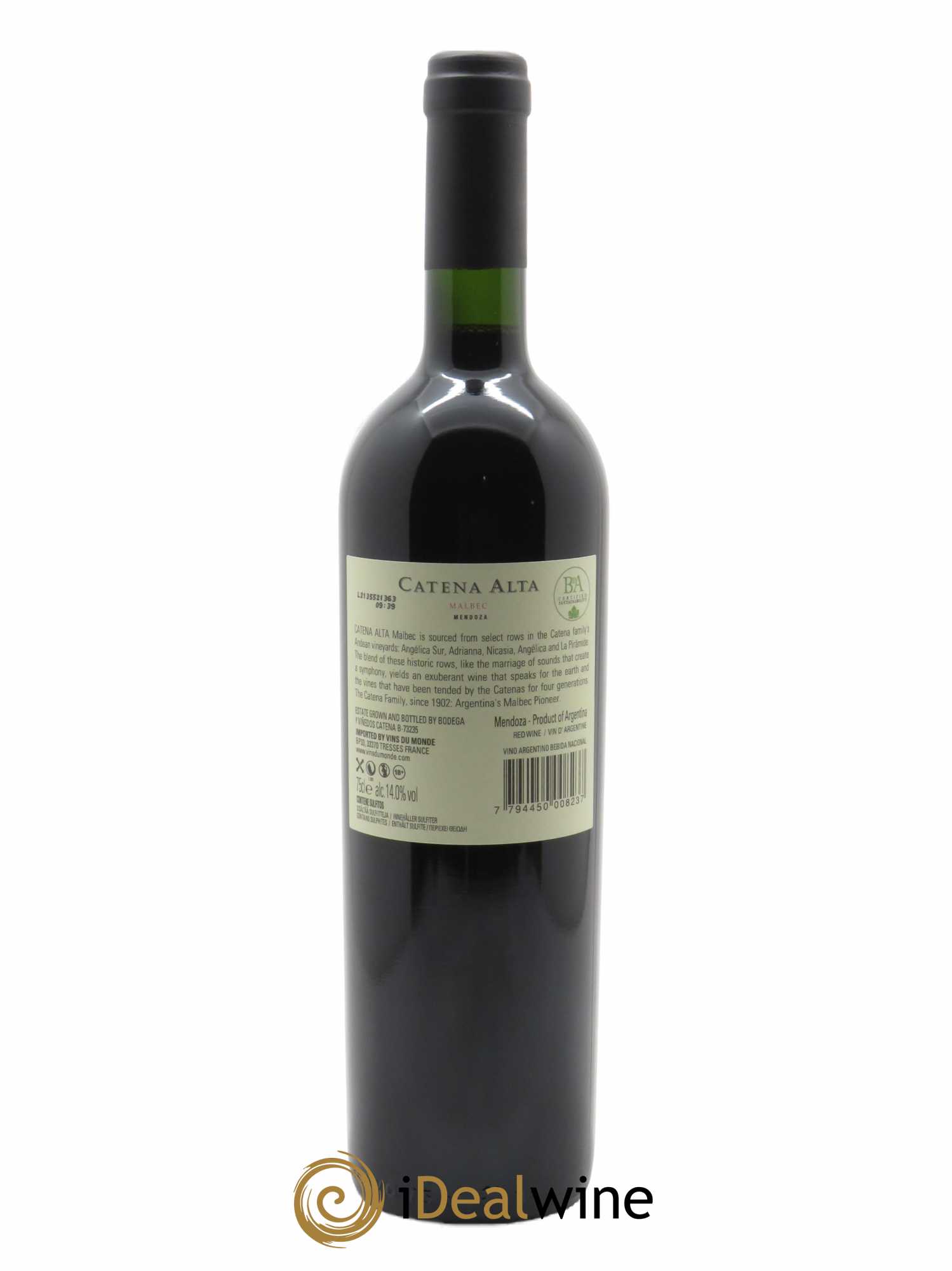 Mendoza Catena Zapata Malbec Alta  2018 - Lot de 1 Bouteille