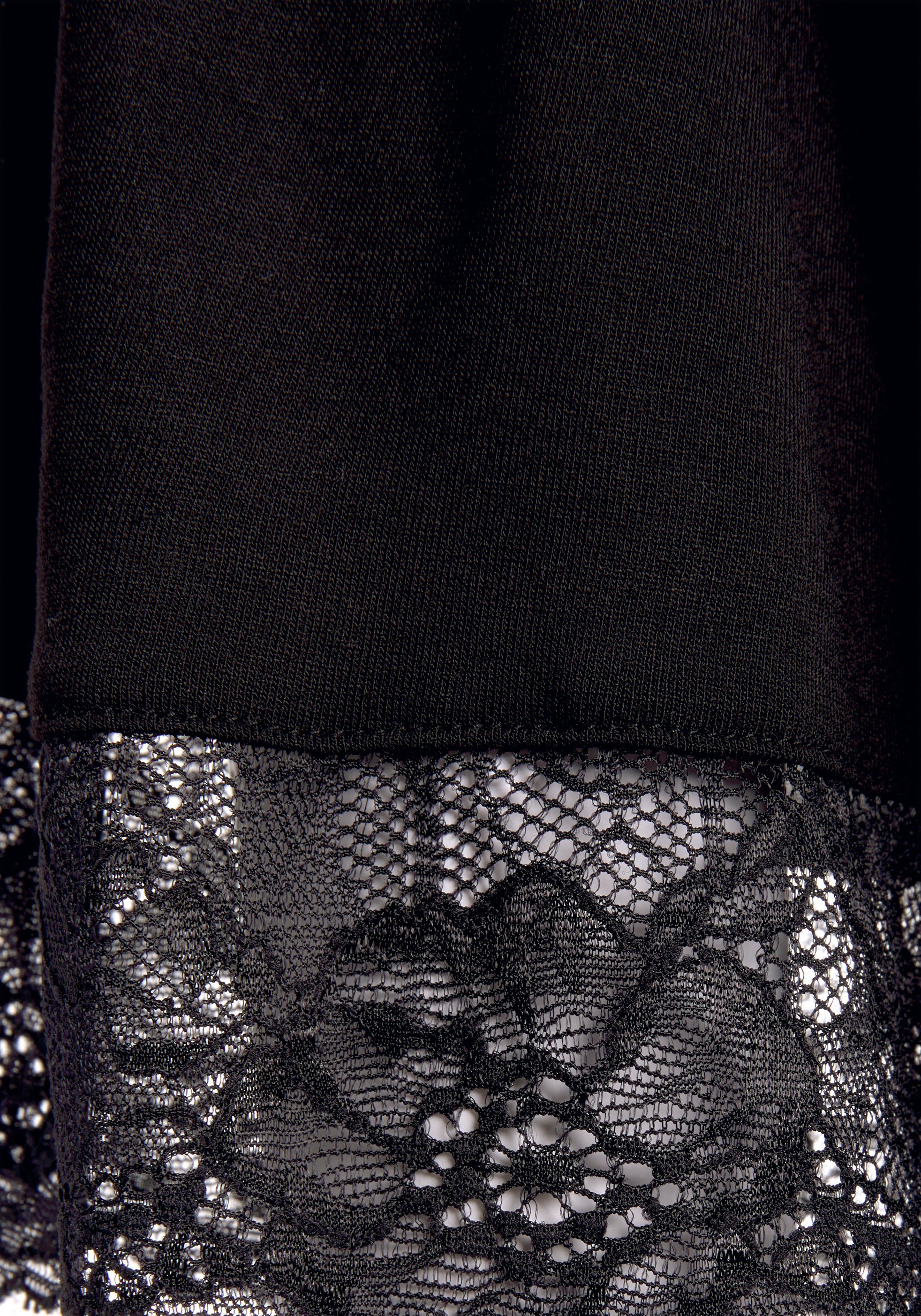 LASCANA Kimono, Kurzform, Viskose, Gürtel, mit Spitzeneinsätzen