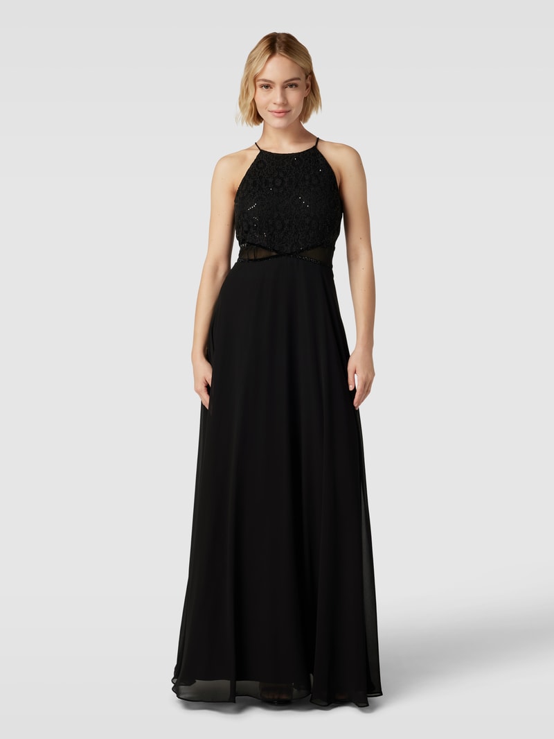 Cocktailkleid mit Neckholder in schwarz