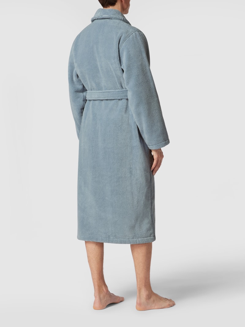 Bademantel mit Label-Stitching in hellblau