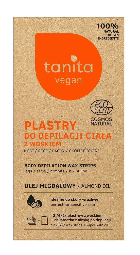 Tanita Vegan ταινίες αποτρίχωσης σώματος με κερί Ecocert