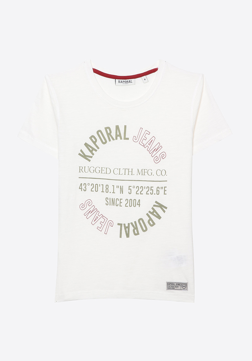 REBEL  T-shirt blanc chiné garçon en 100% coton