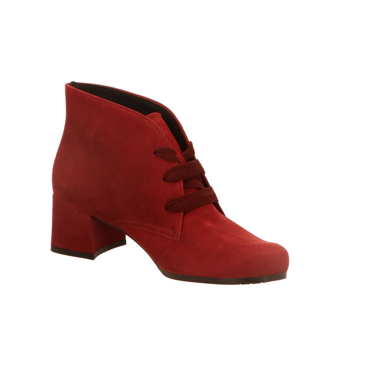 SEMLER Schnür-Stiefeletten rot SAMT-CHEVRO