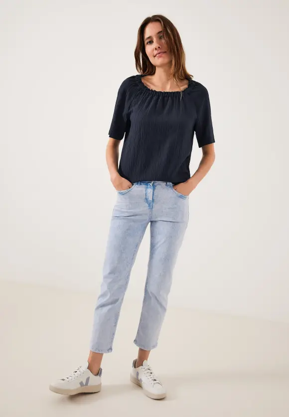 CECIL Unifarbene Struktur Bluse