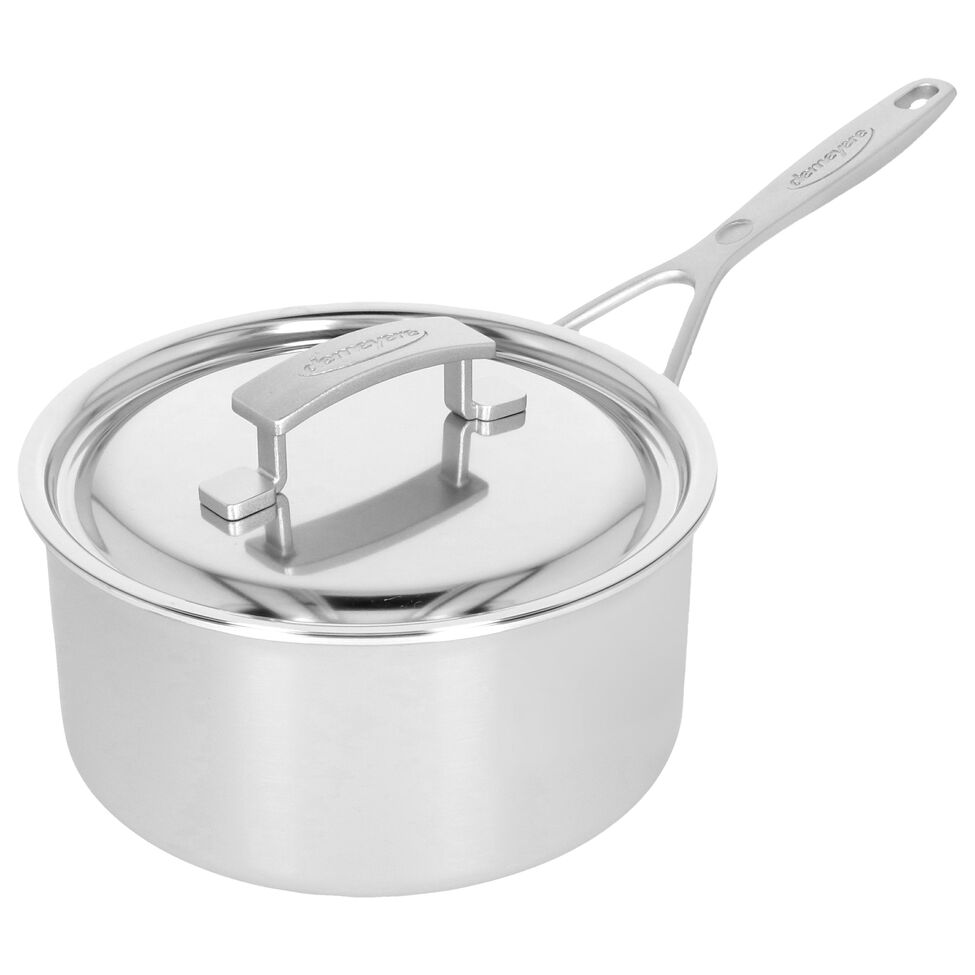 Stieltopf mit Deckel 20 cm, 18/10 Edelstahl, Silber
