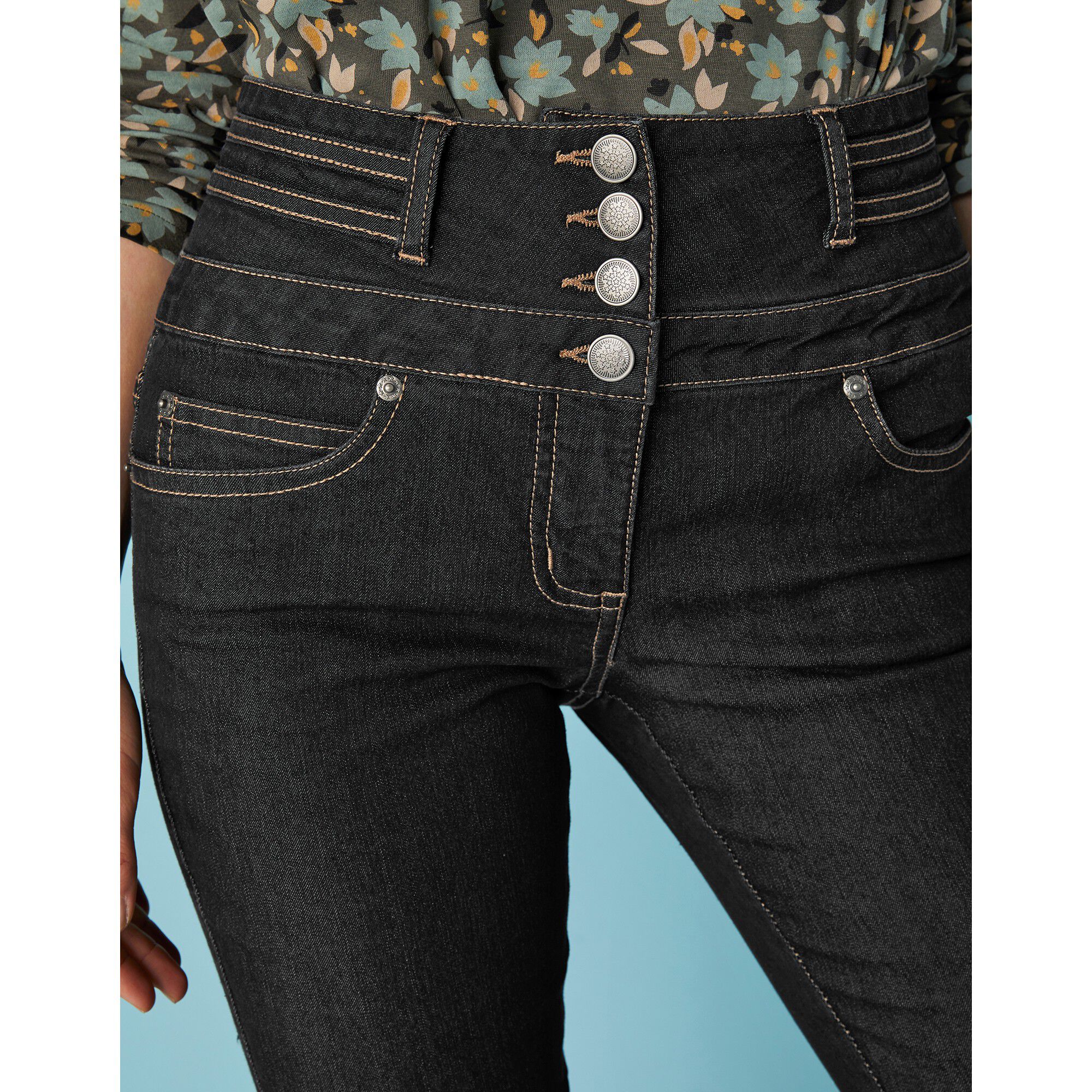 Jean droit taille haute