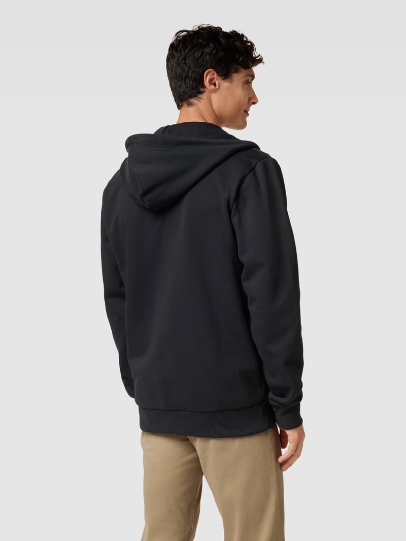 Sweatjacke mit Label-Stitching in schwarz