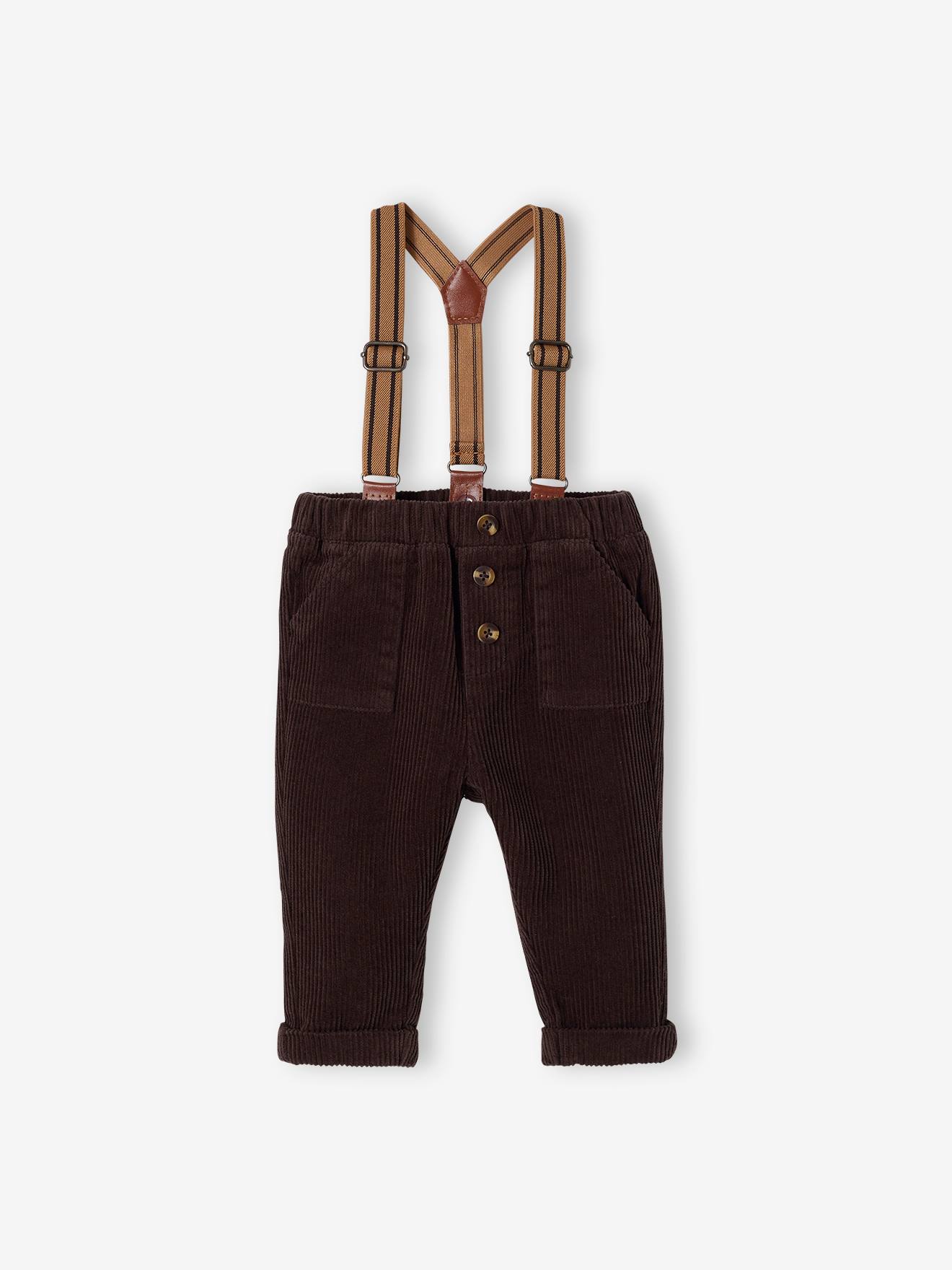 Pantalon en velours côtelé bébé chocolat