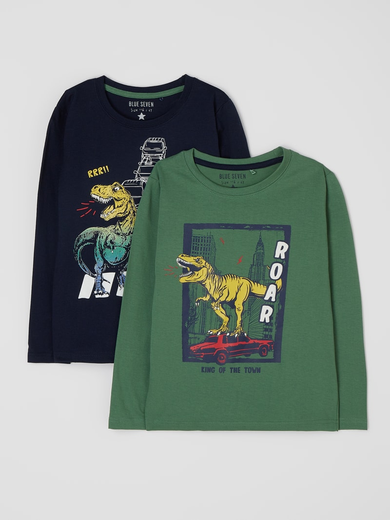 Longsleeve im 2er-Pack in marineblau