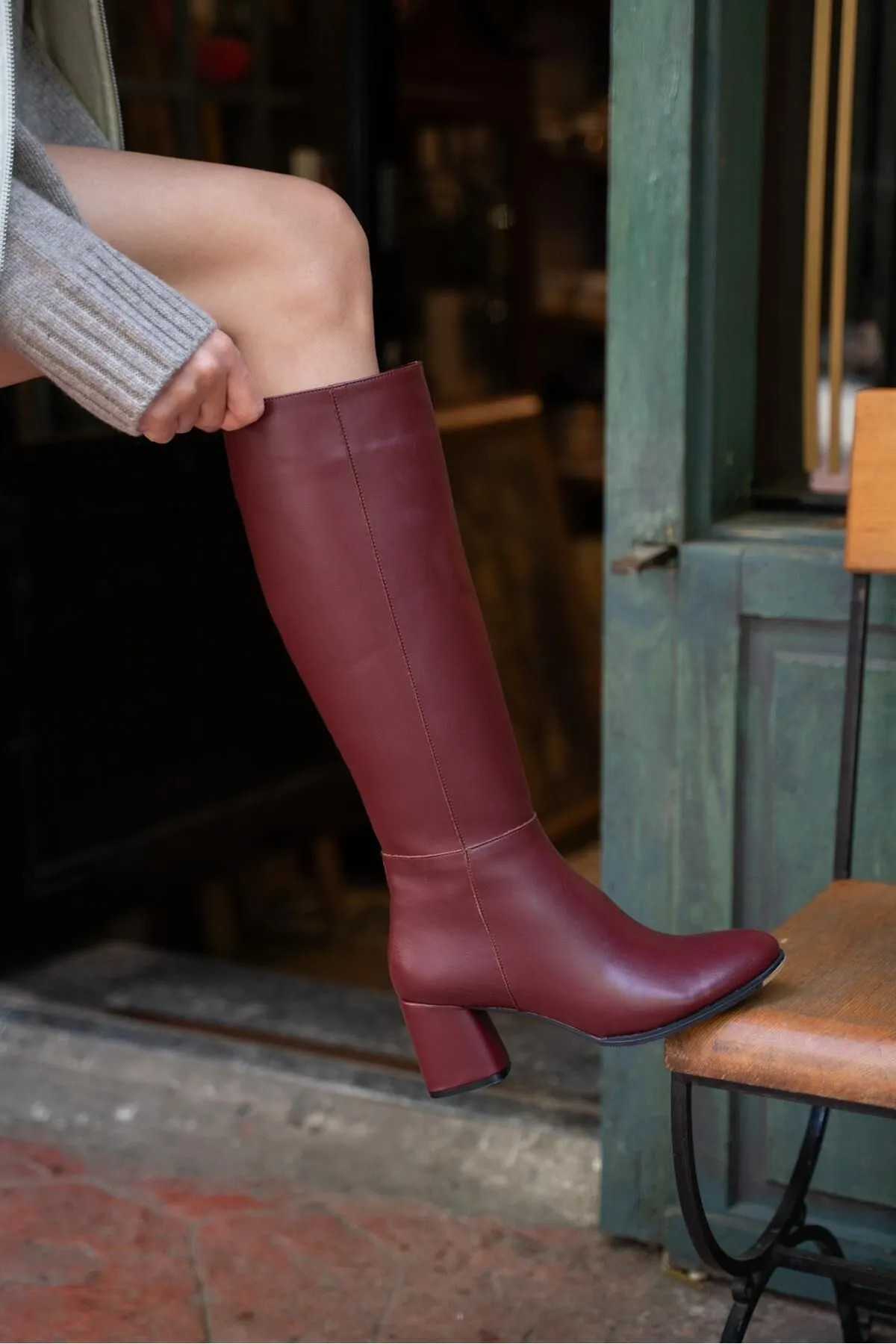 Madamra  Weinrote Damenstiefel