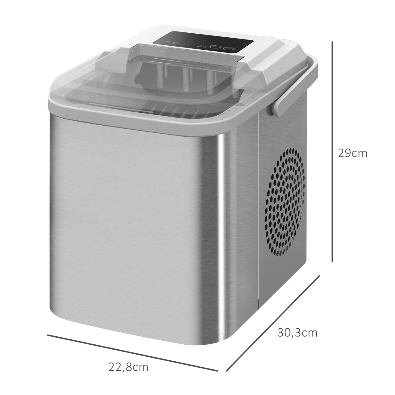 HOMCOM Eiswürfelmaschine Ice Maker 9 Würfel in 6-13 Minuten fertig 12 KG in 24 H