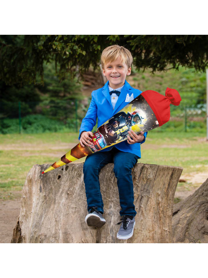 ROTH Schultüte groß Feuerwehrmann 70 cm, Glanzfolie in Rot günstig kaufen onesize