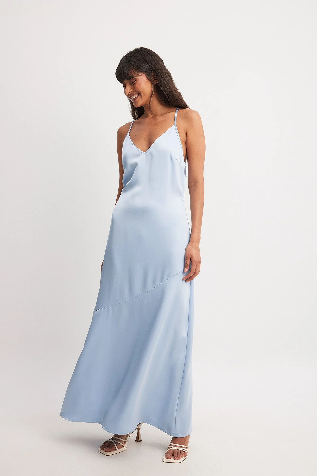 V-Neck Satin Slip Dress