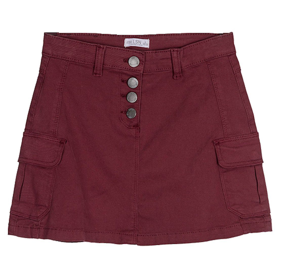 LOSAN A-Linien-Rock Losan Twill Rock Taschen granat rot