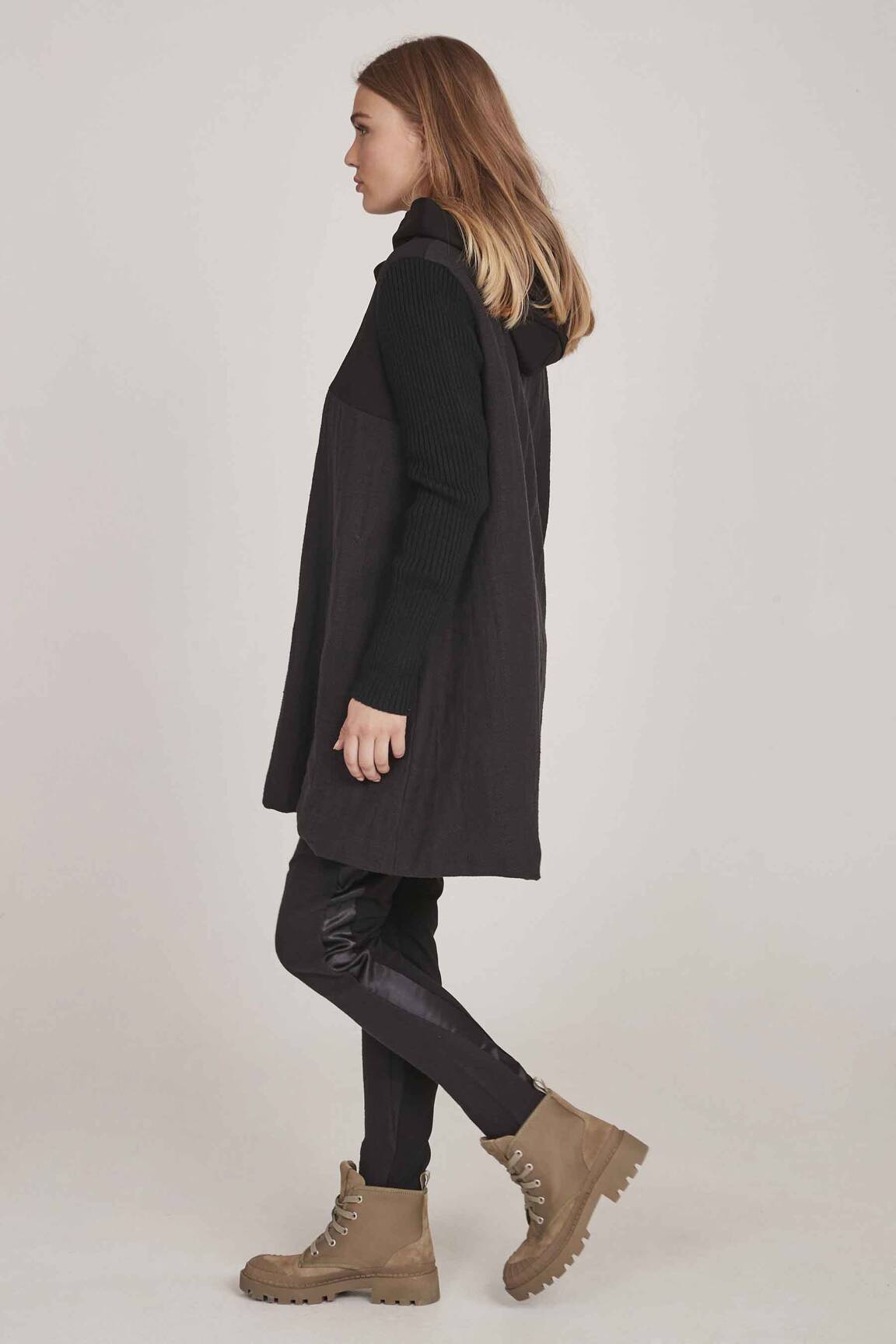 Nu Manteaux Longs Femme couleur noir
