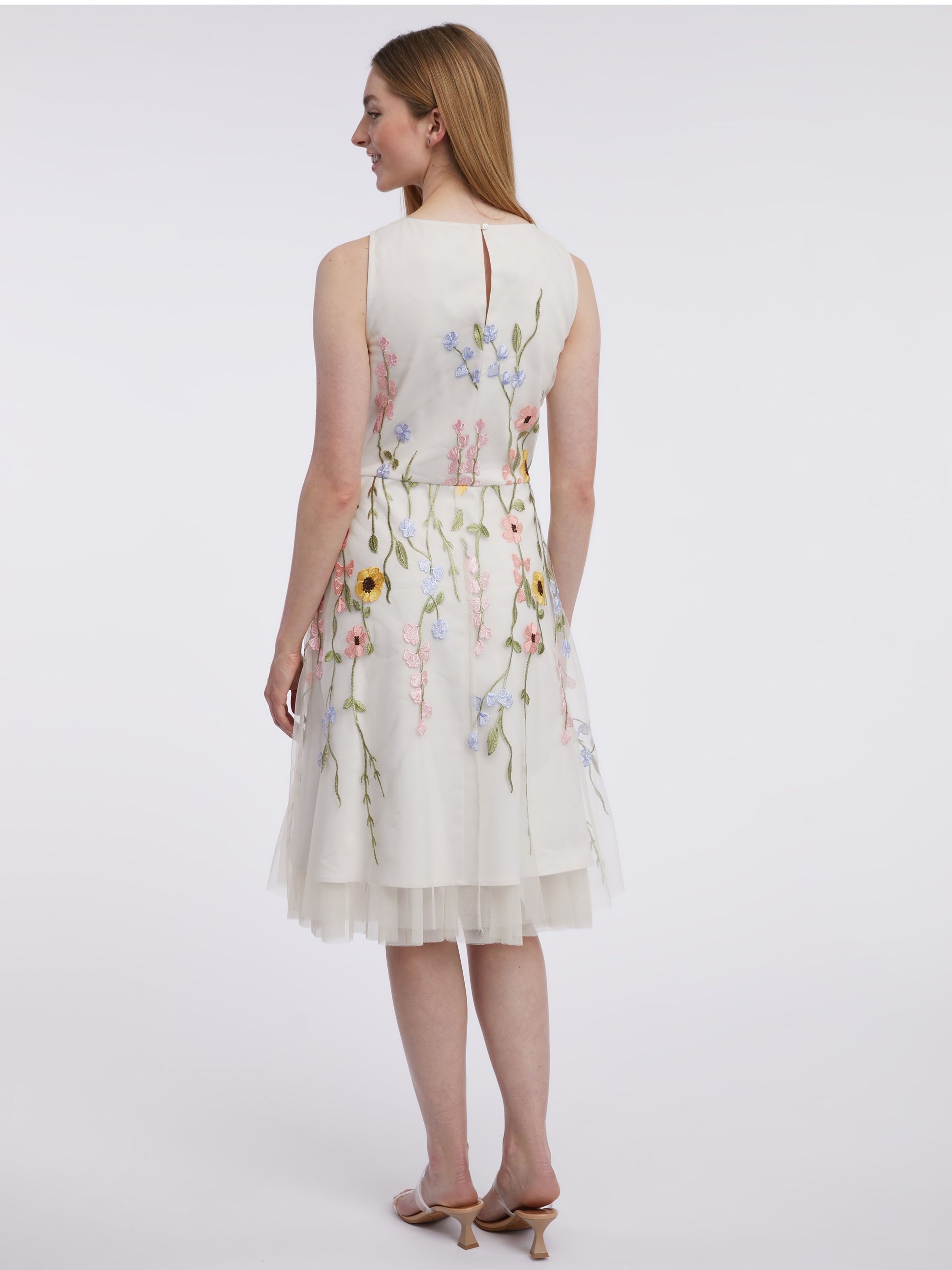 Weißes geblümtes Damenkleid ORSAY